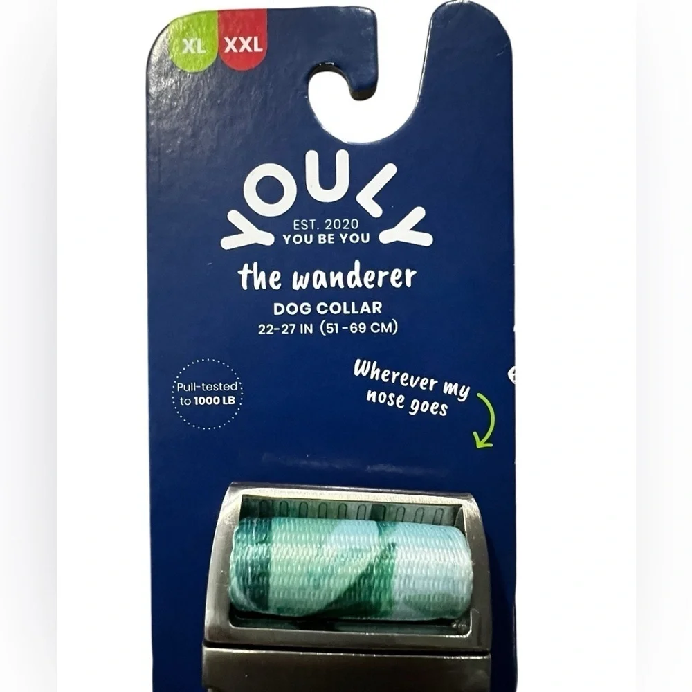 NWT - YOULY The Wanderer Dog Collar - Tropical design